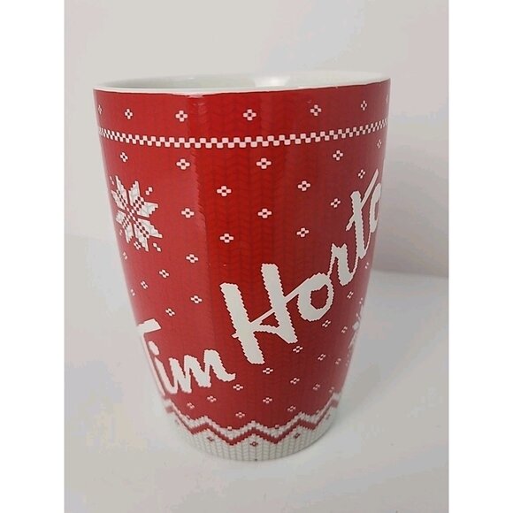 Tim Hortons 2015 Limited Edition No.15 Red/White Christmas Sweater Coffee Mug - Picture 2 of 7